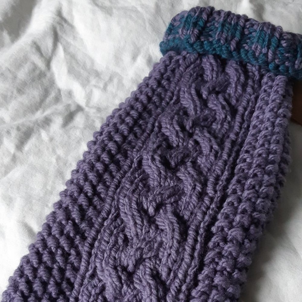 XS Double Celtic Knot Cable Knit Dog Sweater